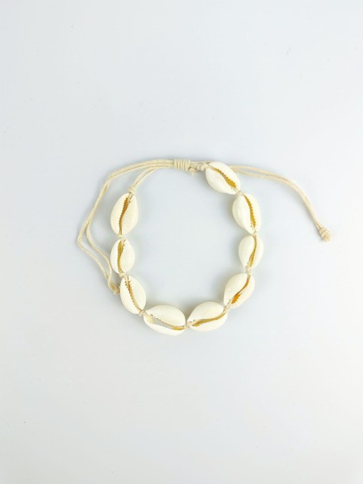 Bransoletka regulowana z Naturalnymi Muszlami na rekę i nogę.jpg