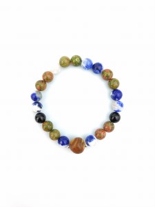 Bransoletka Mala z kamieni naturalnych 21 koralików CHAKRA STONES  INTUICJA  Unakit i Sodalit 1.jpg