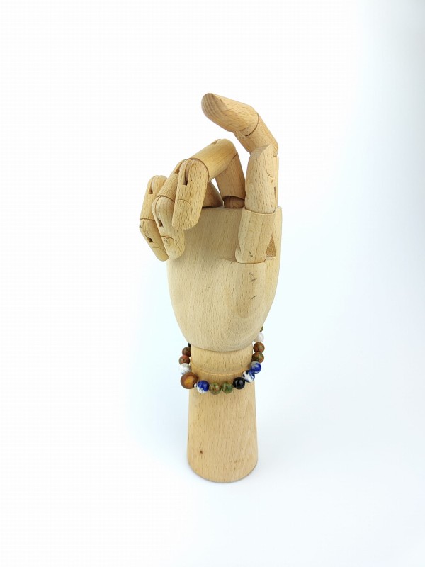 Bransoletka Mala z kamieni naturalnych 21 koralików CHAKRA STONES  INTUICJA  Unakit i Sodalit.jpg