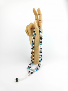 Mala z ka 1mieni naturalnych 108 koralików CHAKRA STONES  JAPA MALA  naszyjnik  Onyks, Jaspis Dalmatyński, Kwarc niebieski , Jadeit Biały.jpg