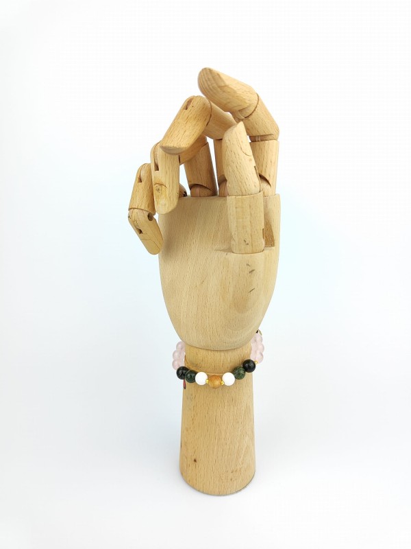 Bransoletka Mala 21 kamieni CHAKRA STONES  Serpentyn, Kwarc Różowy, Jadeit Biały 1.jpg