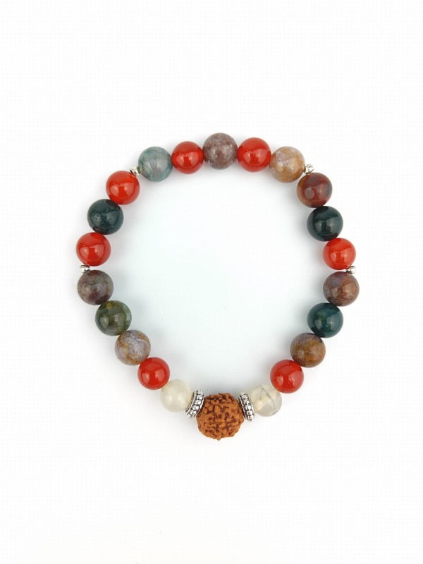 Bransoletka Mala 21 kamieni CHAKRA STONES  Agat Indyjski, Karneol, Agat Szary.jpg