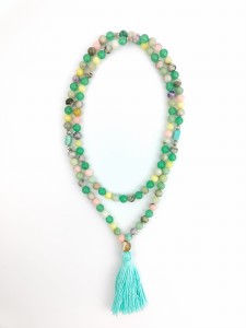 Mala z kamieni naturalnych 108 koralików 7 CHAKRA STONES naszyjnik  Amazonit, Awenturyn Zielony, Jaspis Pudrowy, Jadeit Miętowy.jpg