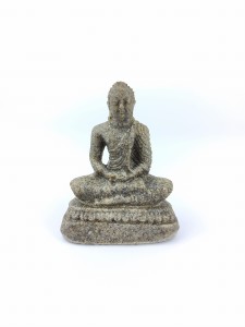 Figurka Buddy z szarego granitu 10 cm – Teaching Buddha