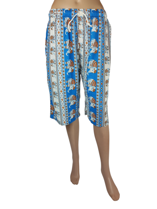 Spodenki ELEPHANT wzór Słonie niebiesko białe.png