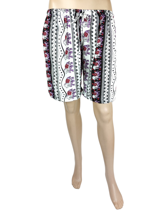 Szorty ELEPHANT wzór Słonie biało różowe XL.png