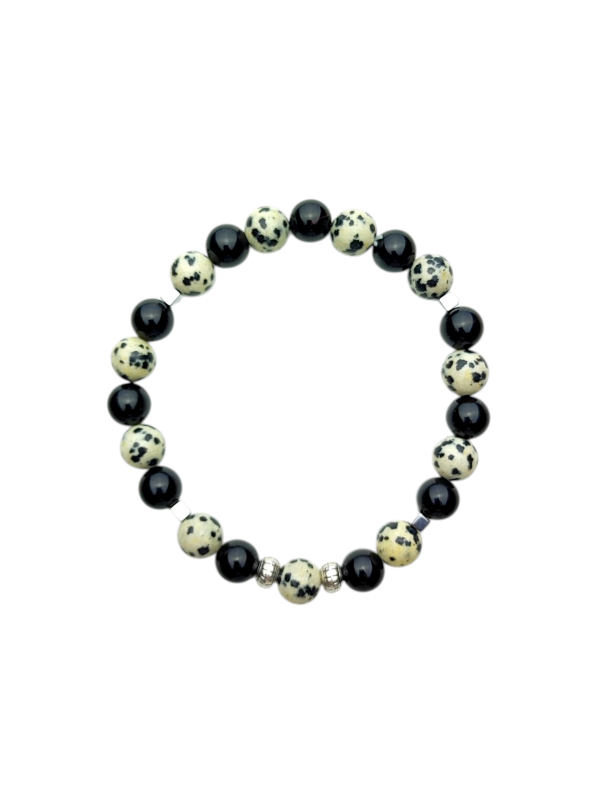 Bransoletka Mala  21 kamieni CHAKRA STONES  Jaspis Dalmatyński, Onyks.png