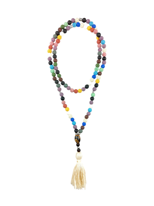 Mala z kamieni naturalnych 108 koralików CHAKRA STONES naszyjnik  Lawa Wulkaniczna.png