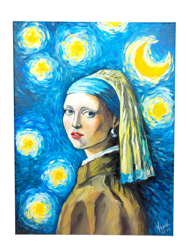 Obraz 30 X 40cm GIRL AT STARRY NIGHT by Hash.png