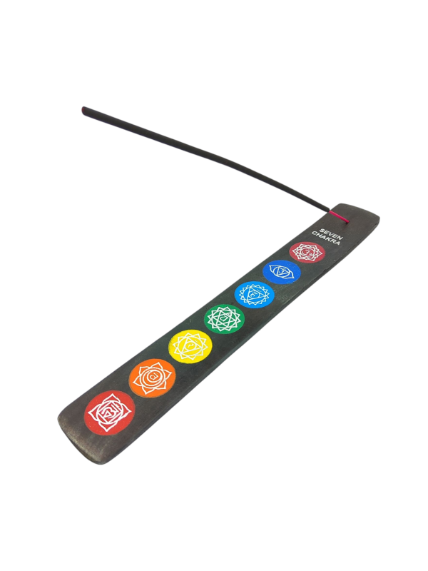 Podstawka na kadzidła drewniana malowana z wzorem 7 czakr  SEVEN CHAKRA.png