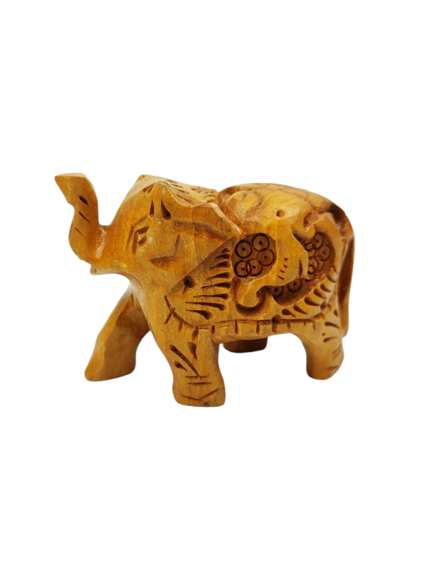 Figurka Słoń drewniana  rzeźbienia zwierząt na grzbiecie  rozmiar S (2).png