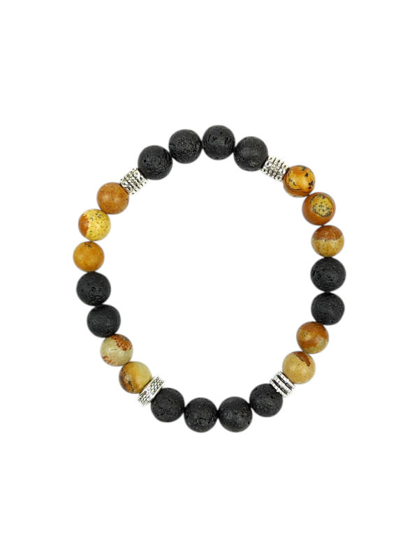 Bransoletka Czakralna CHAKRA STONES  Lawa wulkaniczna, Jaspis Obrazkowy.png