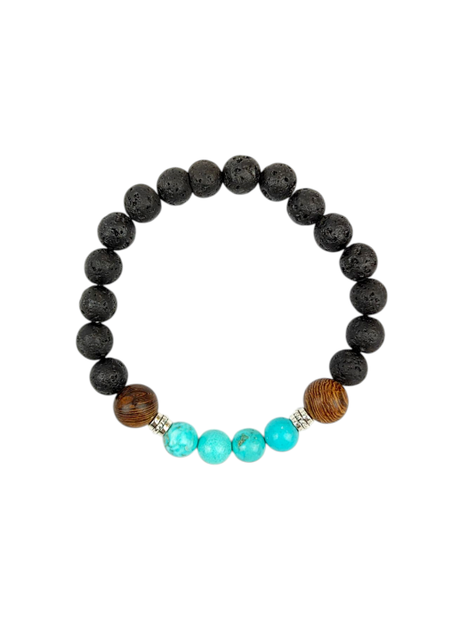 Bransoletka Czakralna CHAKRA STONES  Lawa wulkaniczna, Drewno, Turkus.png