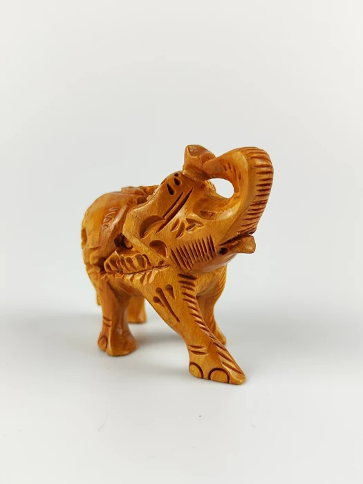 Figurka drewniana Słoń ELEPHANT tradycyjne rzeźbienia zwierząt na grzbiecie  rozmiar S.webp