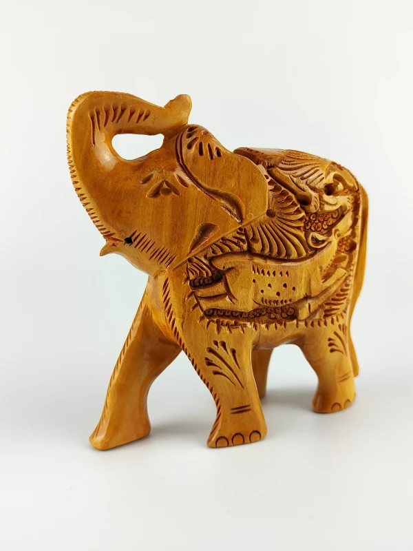 Figurka drewniana Słoń ELEPHANT tradycyjne rzeźbienia zwierząt na grzbiecie   rozmiar XL 1.webp