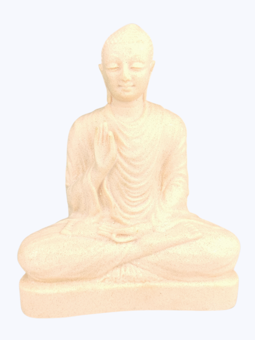 Figurka Buddy z białego granitu 20 cm – Teaching Buddha