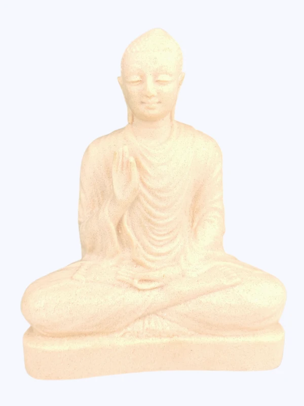 Figurka Buddy z białego granitu 20 cm – Teaching Buddha