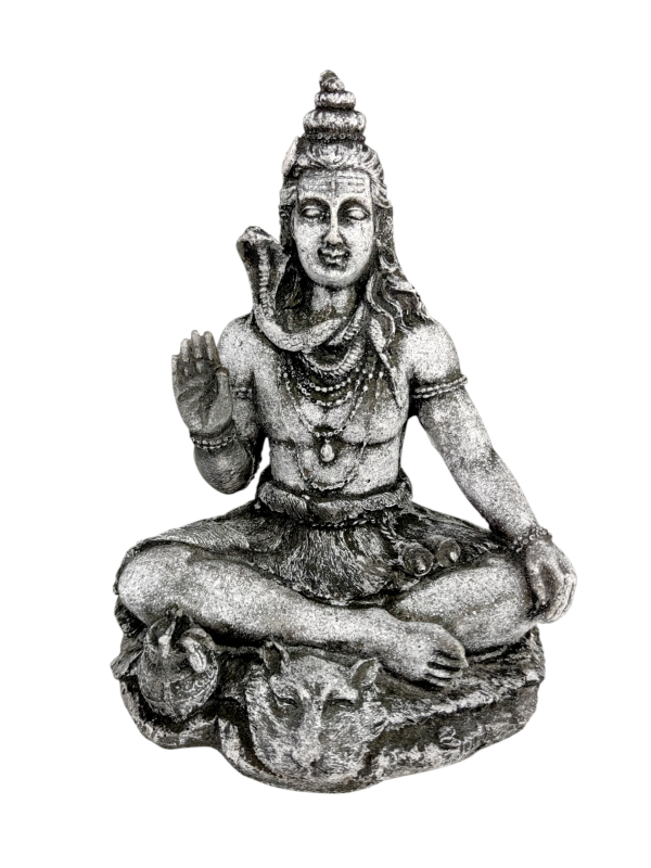 Duża figurka Shiva Siva z szarego granitu 20 cm