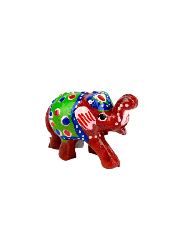 Czerwona ręcznie malowana figurka słonia INDI ELEPHANT XS 4 cm
