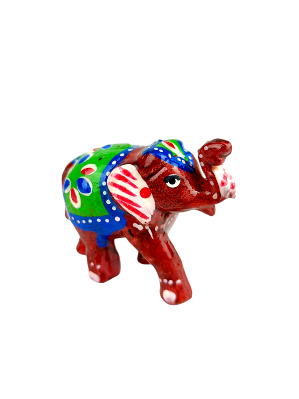 Czerwona ręcznie malowana figurka słonia INDI ELEPHANT S 5 cm