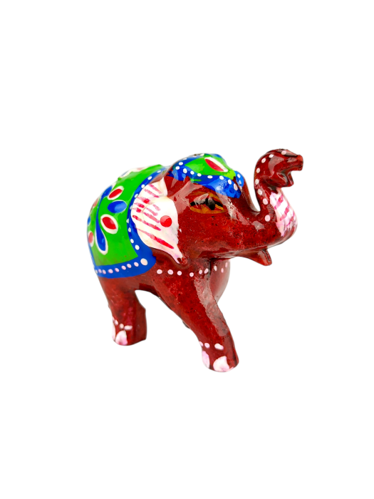 Czerwona ręcznie malowana figurka słonia INDI ELEPHANT M 6 cm