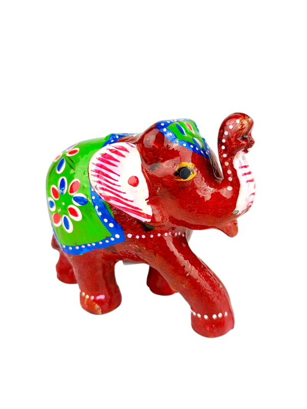 Czerwona ręcznie malowana figurka słonia INDI ELEPHANT XL 8 cm