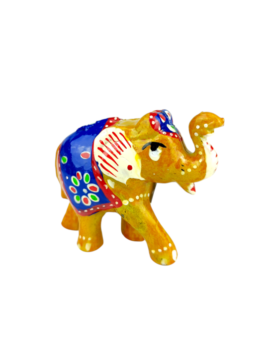 Złota ręcznie malowana figurka słonia INDI ELEPHANT L 7 cm