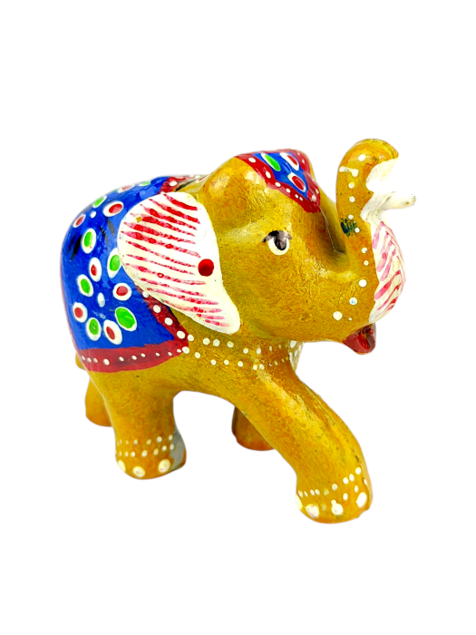 Złota ręcznie malowana figurka słonia INDI ELEPHANT XL 8 cm