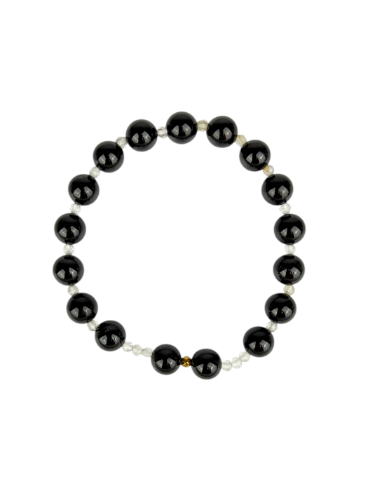 Bransoletka czakralna Czarny Turmalin 8 mm i Cytryn 3 mm Bhakthi by Kalawa