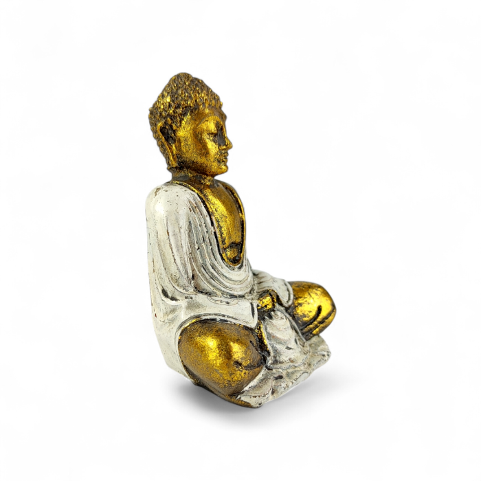 Medytujący Budda 8 cm – biała figurka dekoracyjna