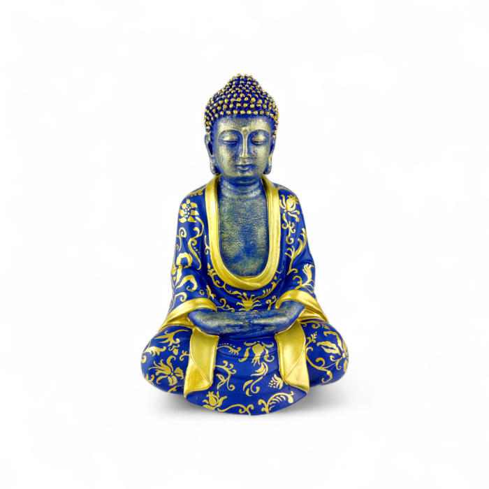 Niebieska figurka Medytującego Buddy 22 cm