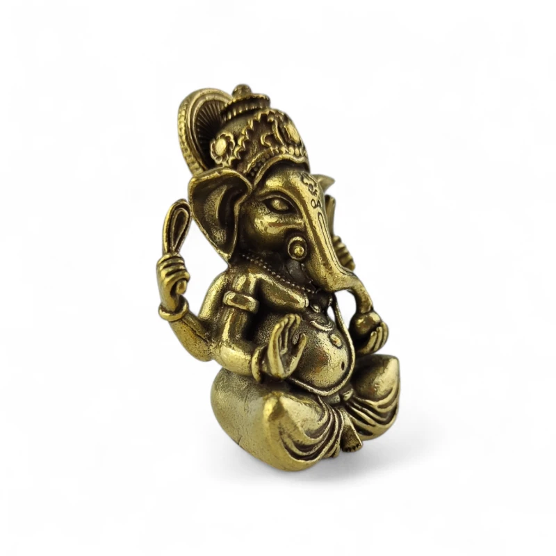 Mosiężny Ganesh M wzór 1 – orientalna figurka boho i etno