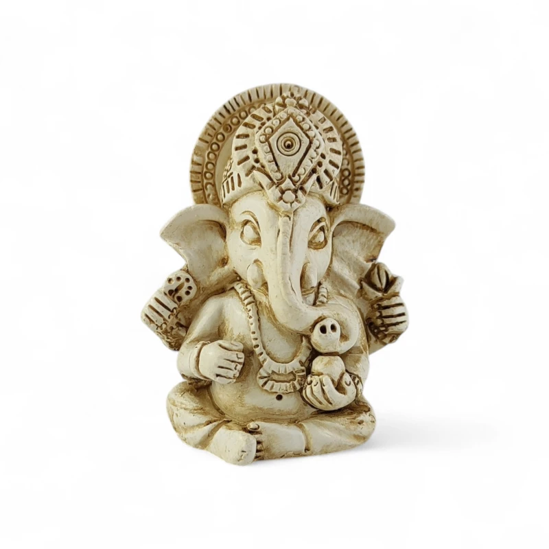 Kremowa figurka Ganesh z żywicy – Ganesha