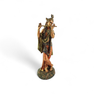 Złota figurka Krishna z żywicy 24 cm – ręcznie customizowana przez Hash