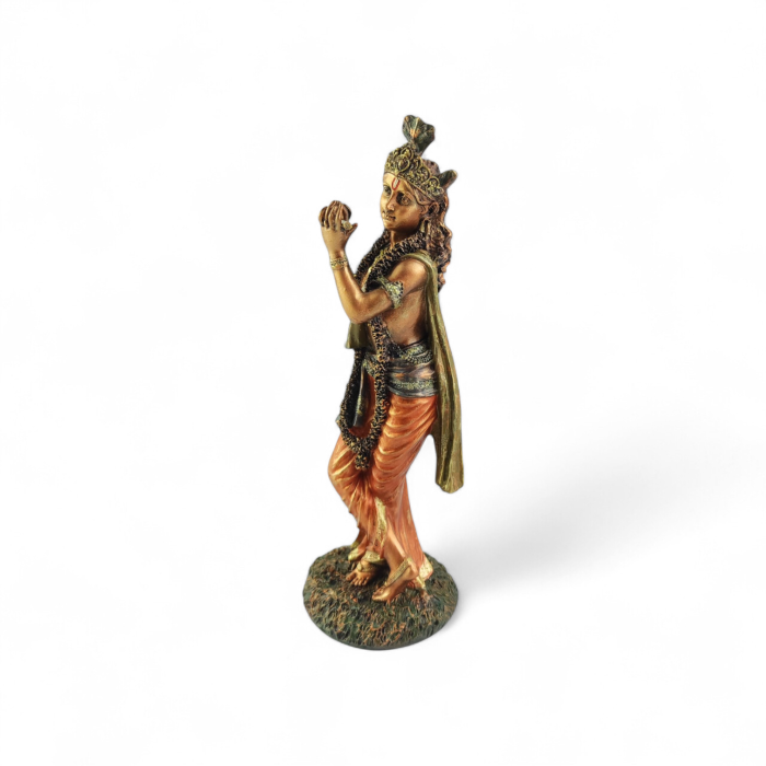 Unikatowa figurka Krishna z fletem – ręcznie malowana dekoracja boho