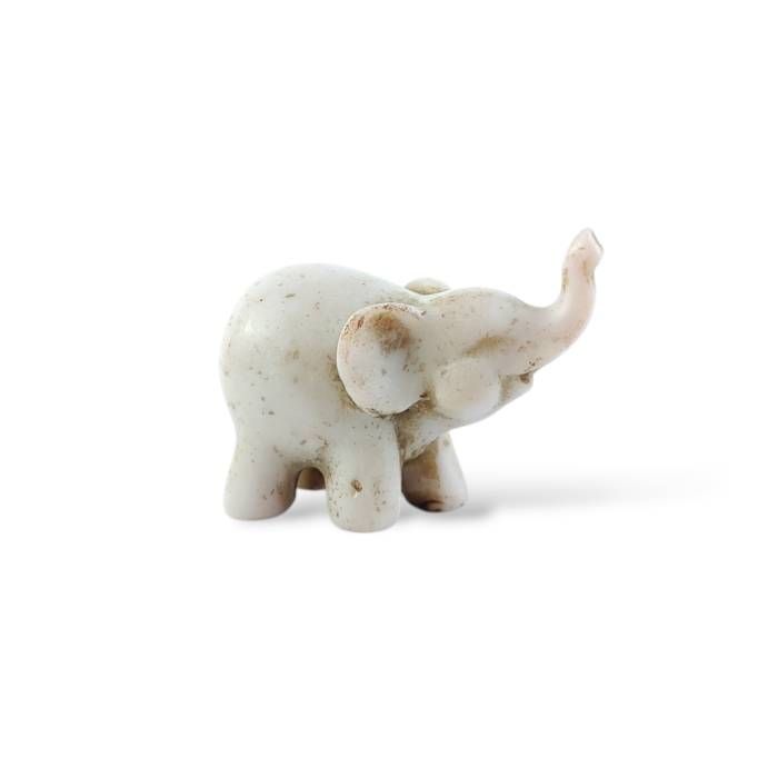 Klasyczna biała figurka słonia z naturalnej żywicy mini 5 cm