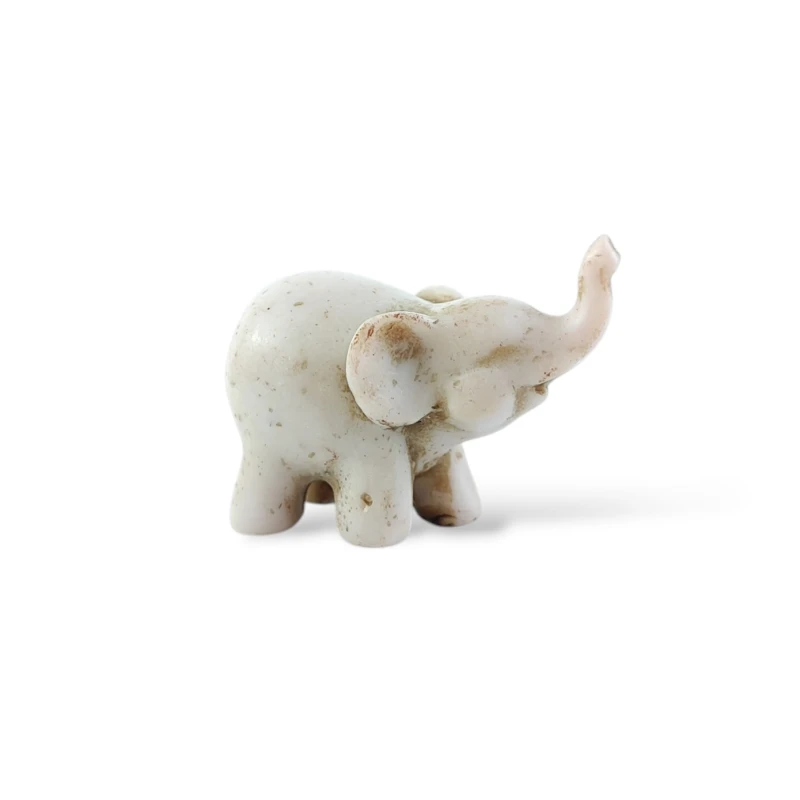 Klasyczna biała figurka słonia z naturalnej żywicy mini 5 cm