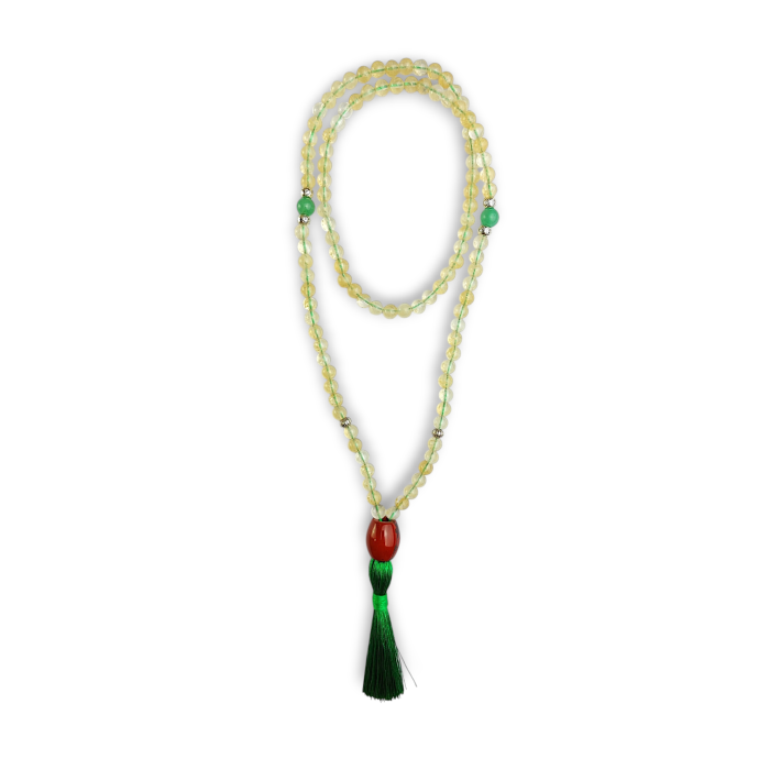 Mala 108 koralików – Cytryn, Awenturyn i Jaspis Czerwony