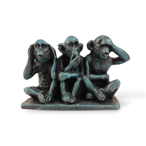 Figurka Trzech Mądrych Małp z żywicy 3 WISE MONKEYS SITTING