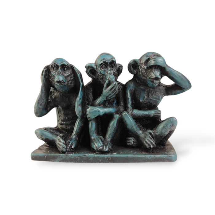 Figurka Trzech Mądrych Małp z żywicy 3 WISE MONKEYS SITTING
