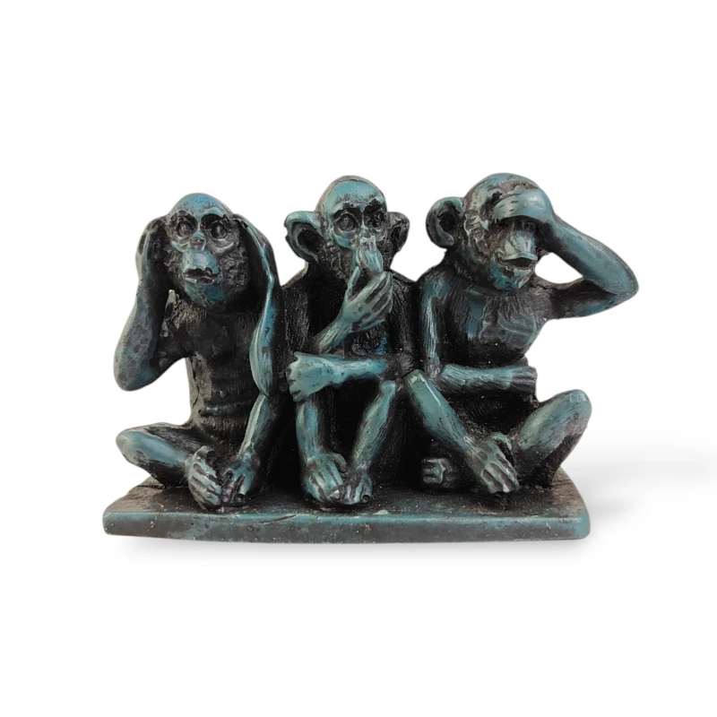 Figurka Trzech Mądrych Małp z żywicy 3 WISE MONKEYS SITTING