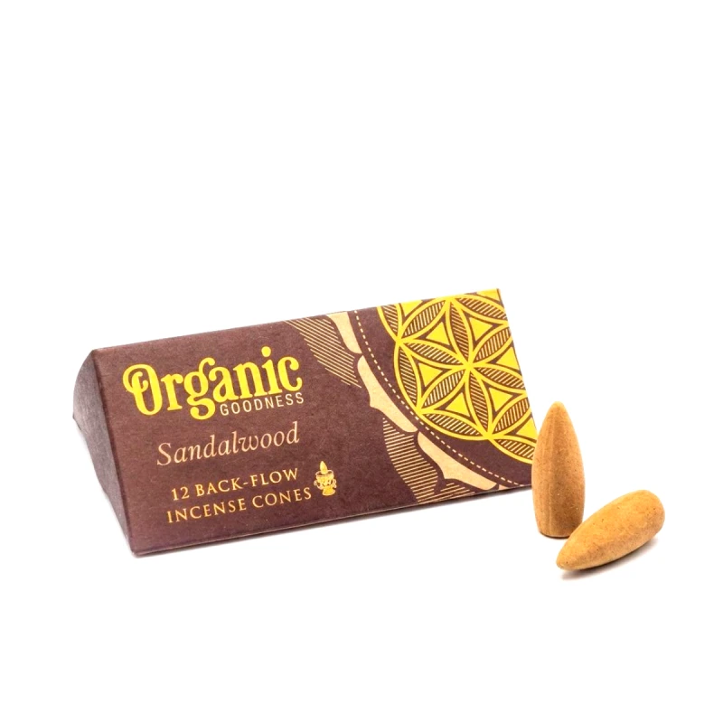 Kadzidła stożkowe Backflow Organic Goodness Sandalwood