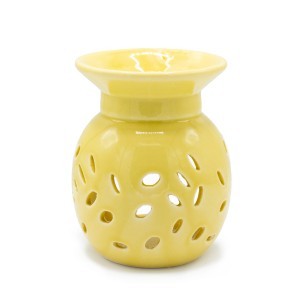Kominek zapachowy kwiatowy żółty ceramiczny