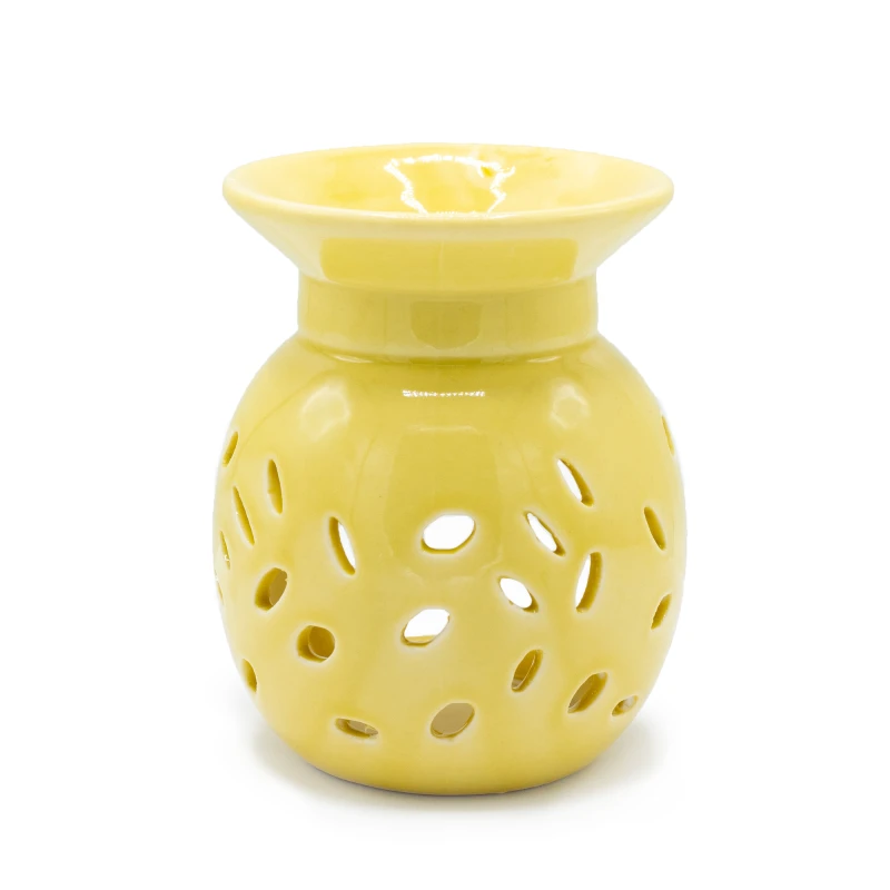 Kominek zapachowy kwiatowy żółty ceramiczny