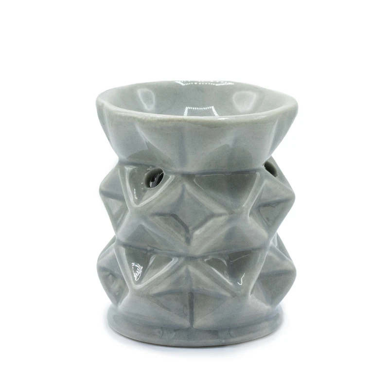 Geometryczny kominek zapachowy szary ceramiczny