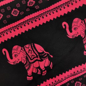 Czarno-różowe damskie spodnie boho ONE SIZE