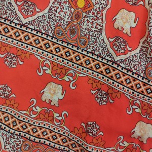 Szerokie spodnie unisex w stylu boho – kolor ciemnopomarańczowy