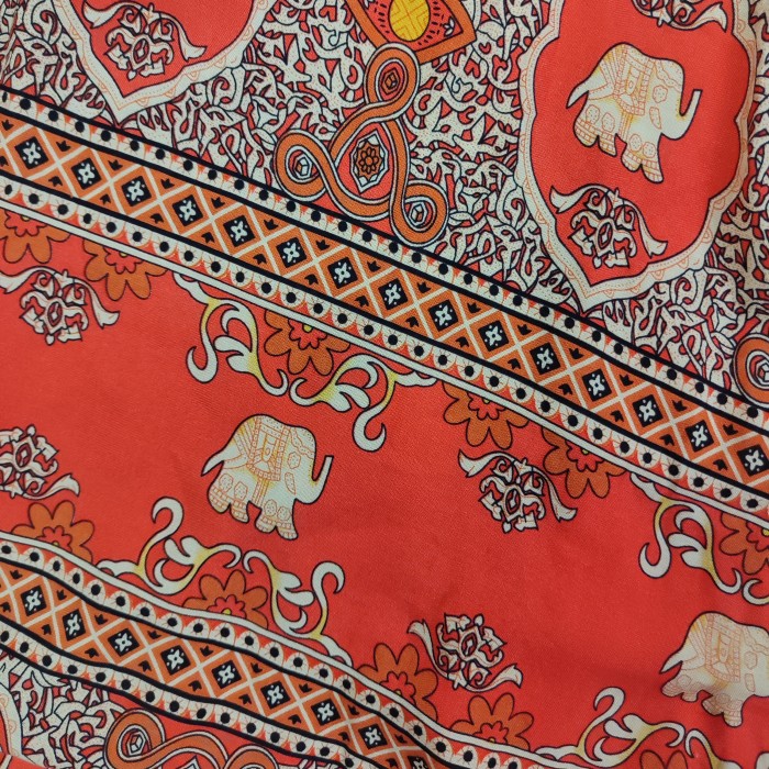 Szerokie spodnie unisex w stylu boho – kolor ciemnopomarańczowy