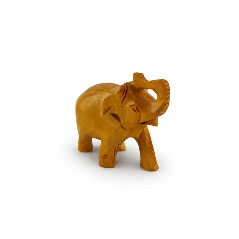 Klasyczna drewniana figurka słonia PLAIN ELEPHANT S 7 cm