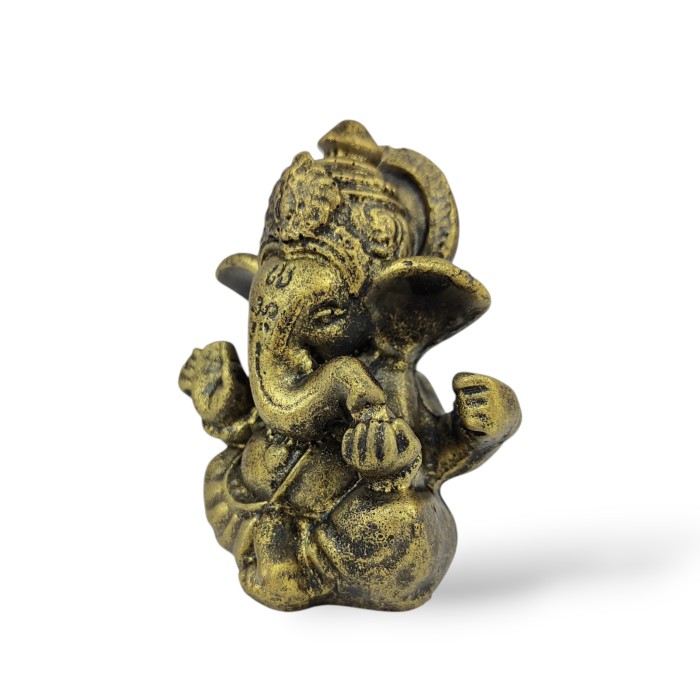 Antyczna figurka hindu Ganesha z żywicy – dekoracja boho i etno